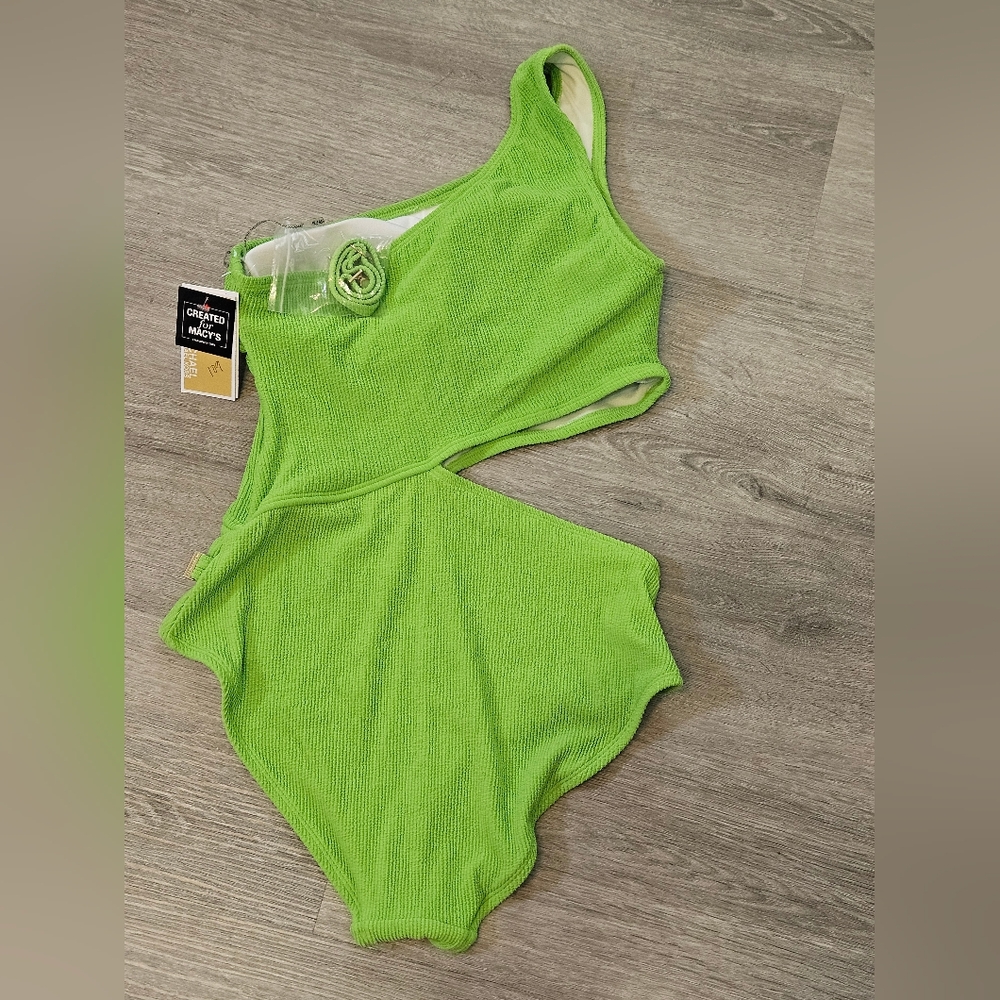 Michael Kors Lime Green Textured Fabric Size 12 - Picture 2 of 4